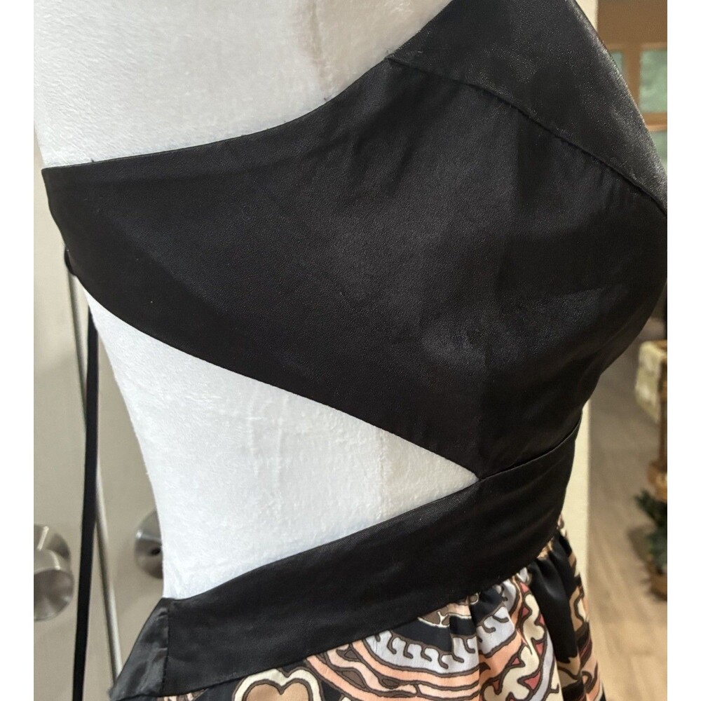 Baby Phat Y2K Halter Maxi Dress Black Gold Paisley Cut Out Open Back Plus Sz XXL - Picture 4 of 6